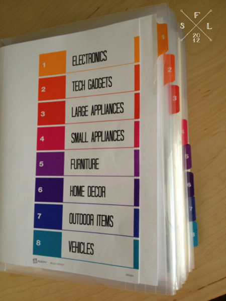 Organize Your Big Ticket Receipts and Manuals labels 525x699