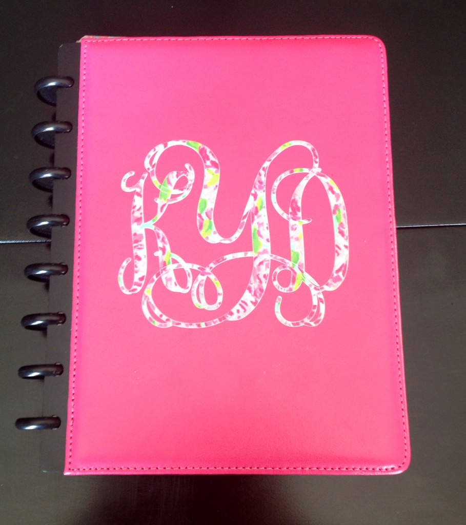 Planner Cover with Monogram Decal